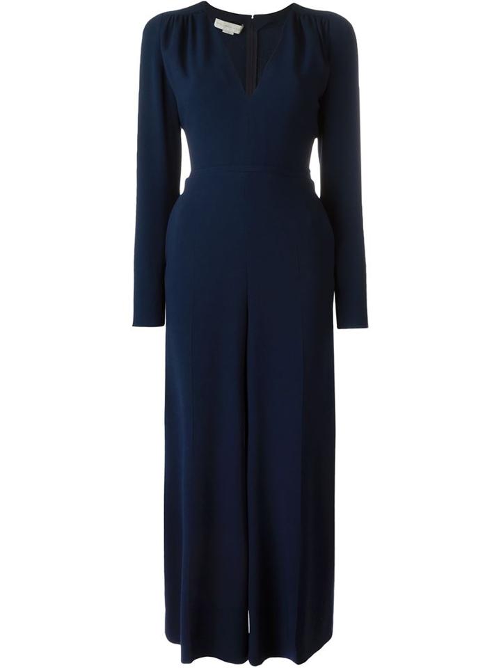Stella Mccartney V-neck Jumpsuit, Women's, Size: 38, Blue, Viscose/acetate/spandex/elastane