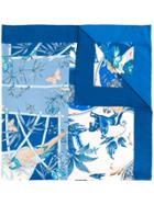 Salvatore Ferragamo Floral Print Foulard - Blue