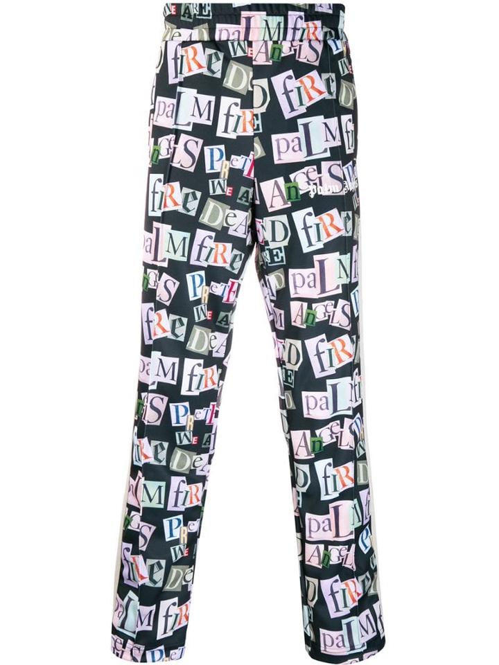 Palm Angels Logo Printed Track Pants - Green