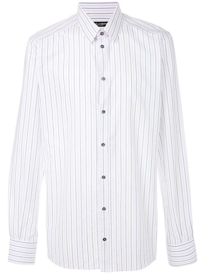 Dolce & Gabbana Striped Long Sleeve Shirt - White