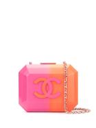 Chanel Pre-owned Structured Logo Crossbody Bag - Pink