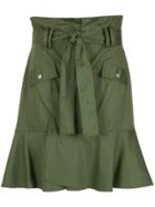 Olympiah Ruffled Hem Skirt - Green