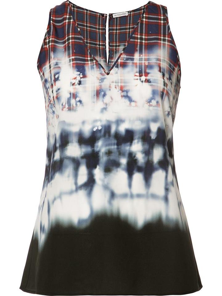 Altuzarra Tie Dye Check Tank Top, Women's, Size: 40, Blue, Silk