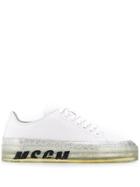 Msgm Floating Logo Print Sneakers - White