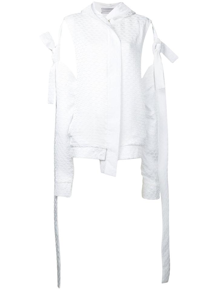 Juan Hernandez Daels - Collapse Hoodie - Women - Satin Ribbon - S, White, Satin Ribbon