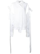 Juan Hernandez Daels - Collapse Hoodie - Women - Satin Ribbon - S, White, Satin Ribbon