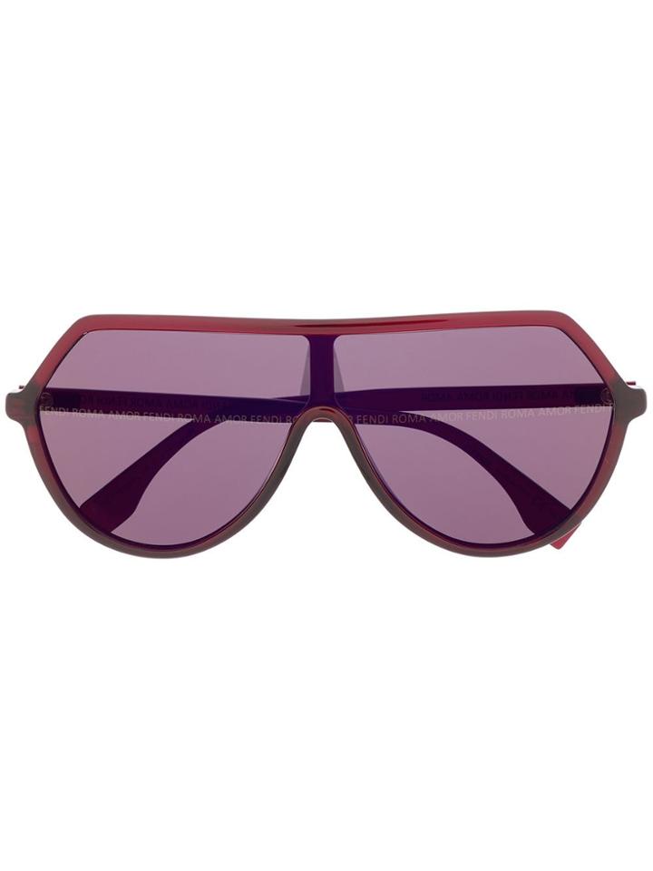 Fendi Eyewear Ff Oversized-frame Sunglasses - Red
