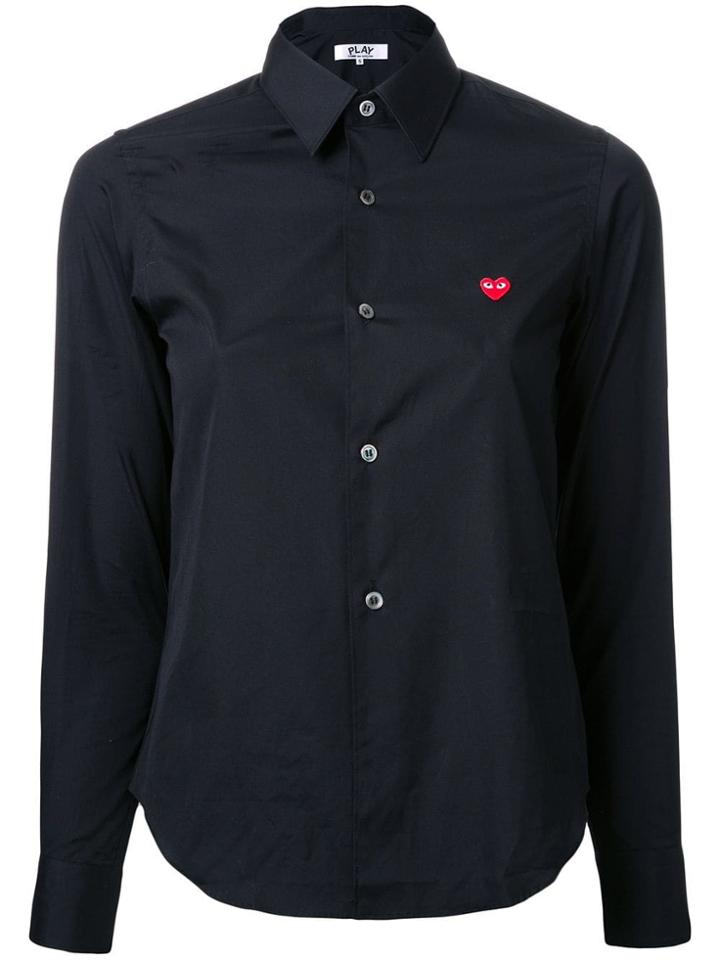 Comme Des Garçons Play Embroidered Logo Shirt - Black