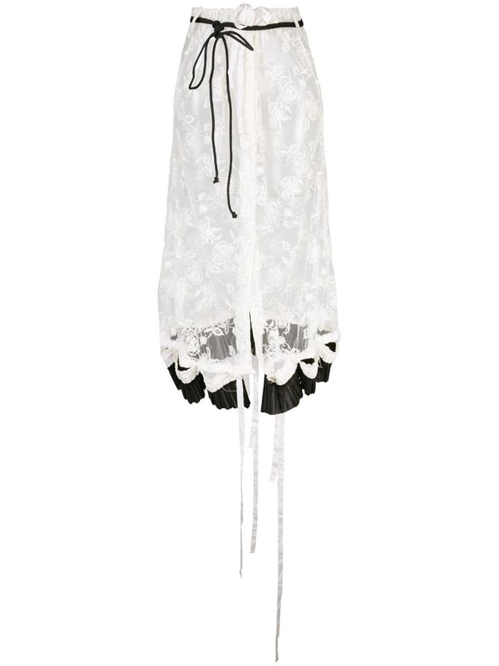 Ann Demeulemeester Lace Midi Skirt - White