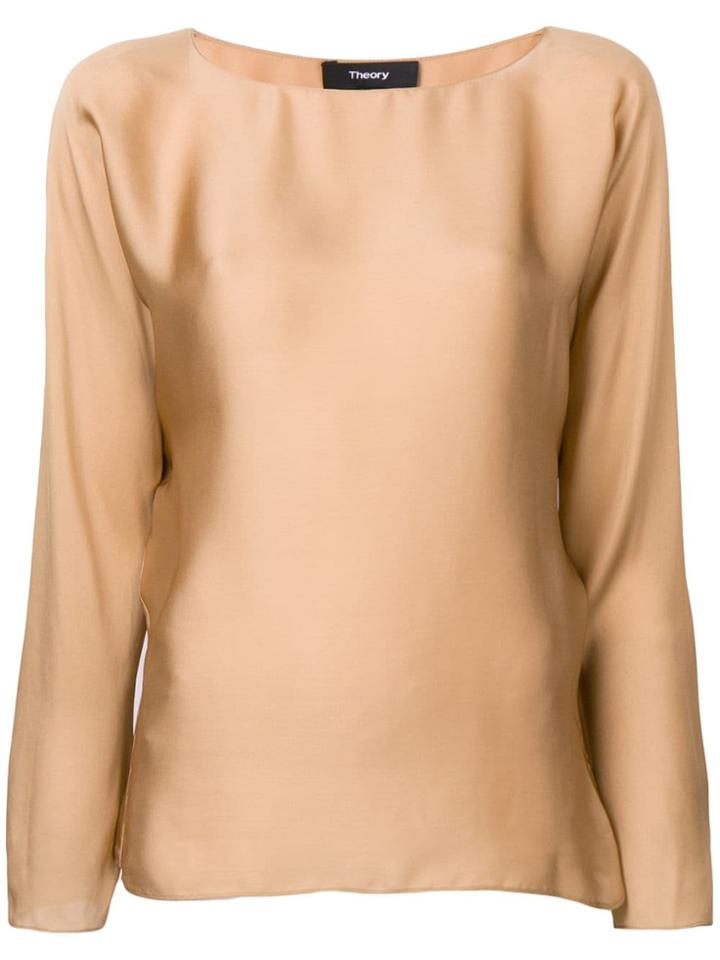 Theory Round-neck Blouse - Neutrals