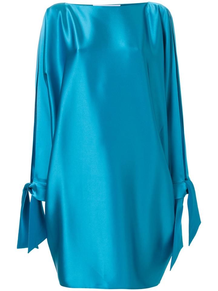 Gianluca Capannolo Draped Sleeves Dress - Blue