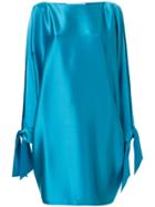 Gianluca Capannolo Draped Sleeves Dress - Blue