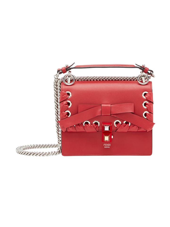 Fendi Kan I Bow Detail Shoulder Bag - Red
