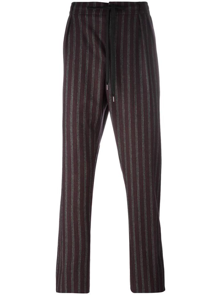 Andrea Pompilio Drawstring Striped Trousers, Men's, Size: 48, Wool/polyamide/other Fibers/viscose