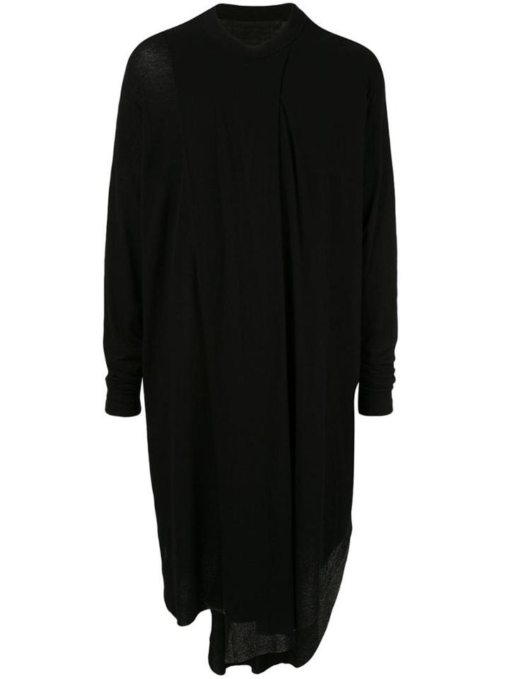 Julius Oversized Draping Shirt - Black