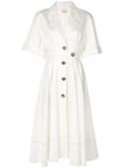 Khaite Buttoned Flared Dress - White