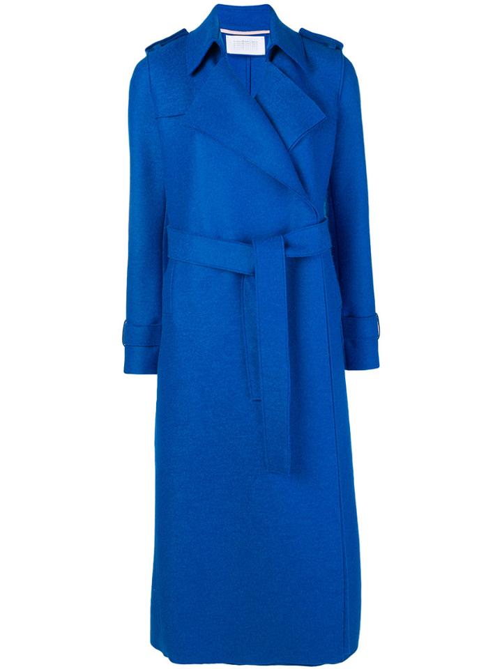 Harris Wharf London Belted Trench Coat - Blue