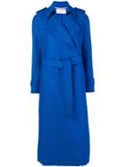 Harris Wharf London Belted Trench Coat - Blue