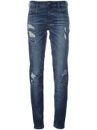 Diesel Distressed Skinny Jeans, Women's, Size: 29, Blue, Cotton/polyester/spandex/elastane