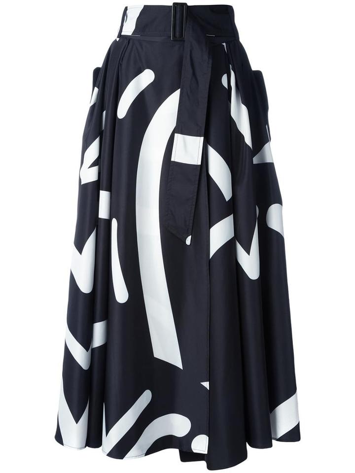 Max Mara 'ali Fantasy' Print Skirt, Women's, Size: 38, Black, Polyester