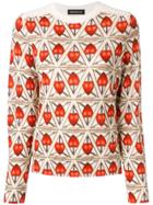 Undercover Heart Print Sweater - White
