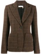 Chloé Checked Fitted Blazer - Brown
