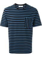Ami Alexandre Mattiussi Striped T-shirt, Men's, Size: S, Black, Cotton