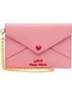 Miu Miu Love Logo Envelope Pouch - Pink