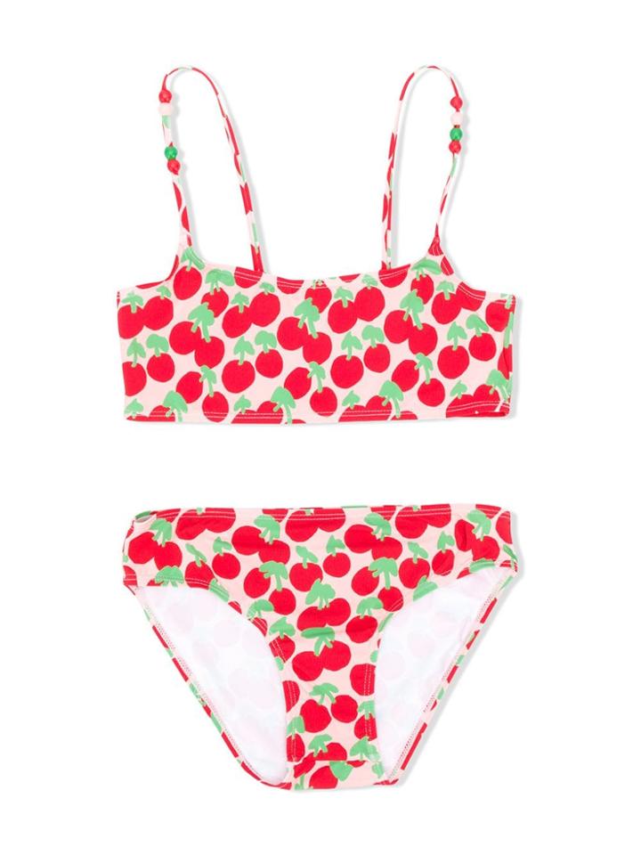 Stella Mccartney Kids Teen Cherry Print Bikini - Pink