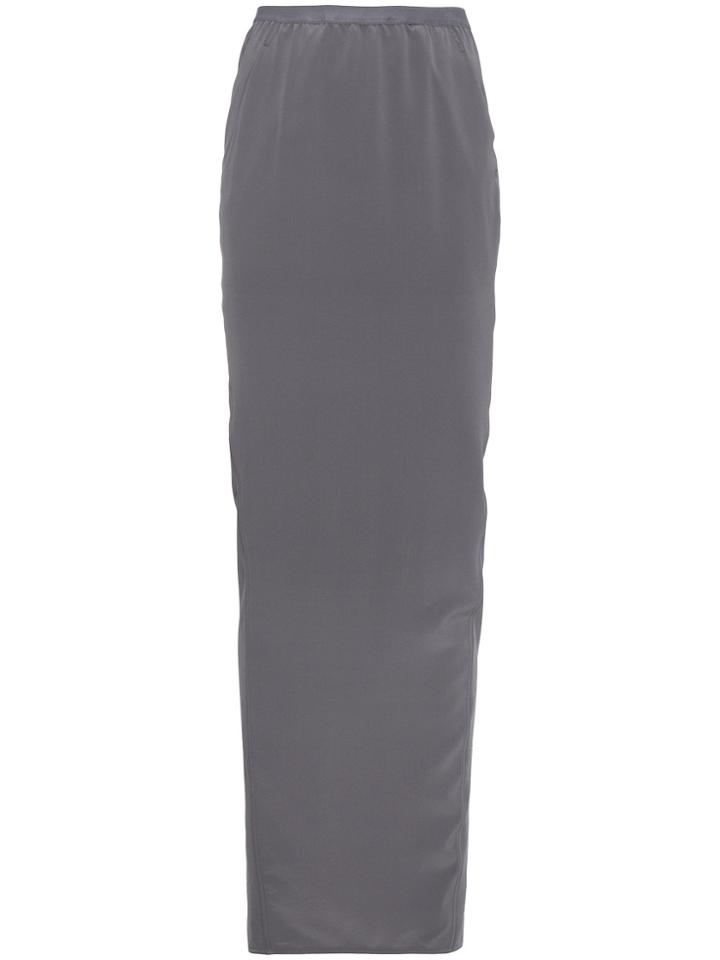Rick Owens Silk Column Skirt - Grey