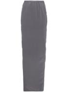 Rick Owens Silk Column Skirt - Grey
