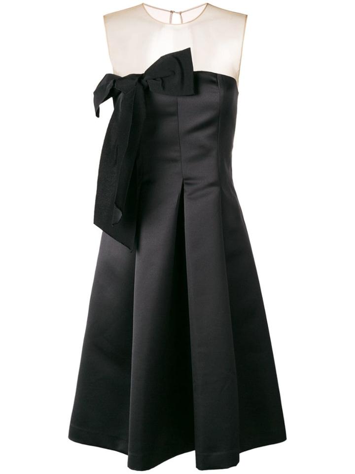 P.a.r.o.s.h. Bow Front Midi Dress - Black