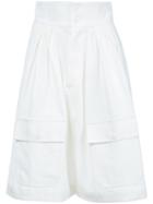 Chloé - Wide Culotte Shorts - Women - Cotton/linen/flax - 40, White, Cotton/linen/flax