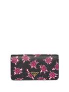 Prada Rose-print Logo Patch Shoulder Bag - Black