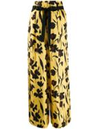Alysi Floral-print Wide-leg Trousers - Yellow