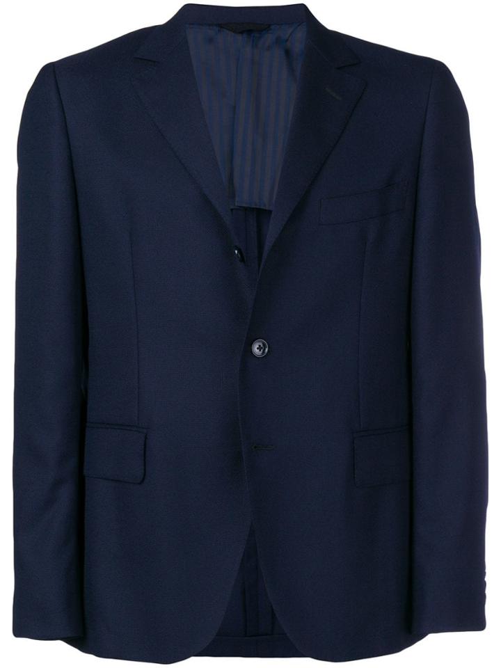 Mp Massimo Piombo Textured Single Breasted Blazer - Blue