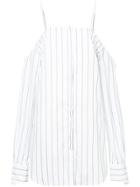 Strateas Carlucci Striped Off Shoulder Dress - White