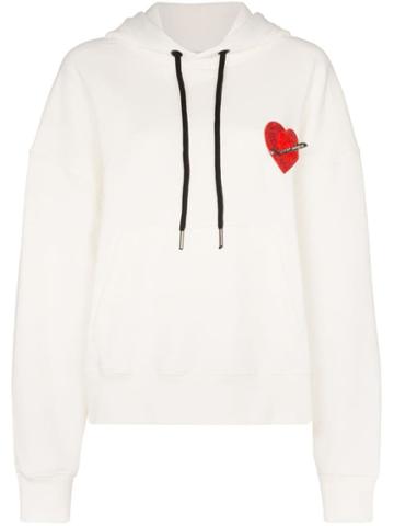 Palm Angels Pin My Heart Hoodie - White
