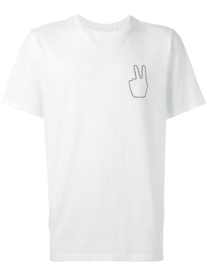 Rag & Bone Embroidered Peace Sign T-shirt, Men's, Size: Xl, White, Cotton