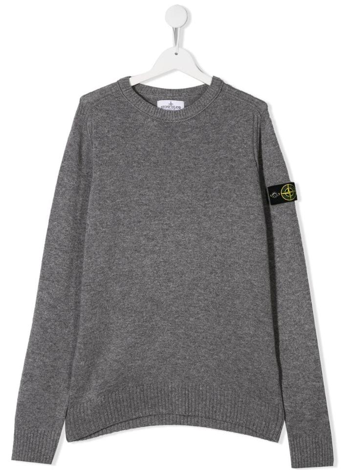 Stone Island Junior Crew Neck Pullover - Grey