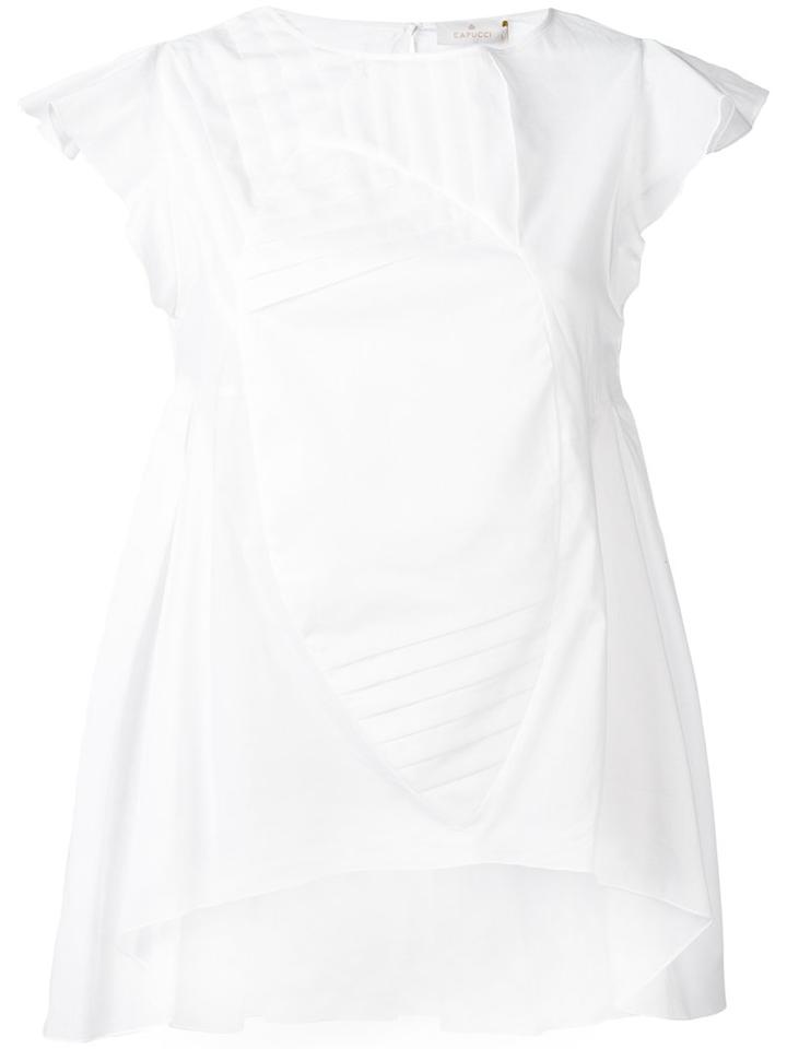 Capucci Asymmetric Origami Blouse, Women's, Size: 42, White, Cotton