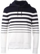 Neil Barrett Striped Hoodie, Men's, Size: Xs, Blue, Polyurethane/viscose