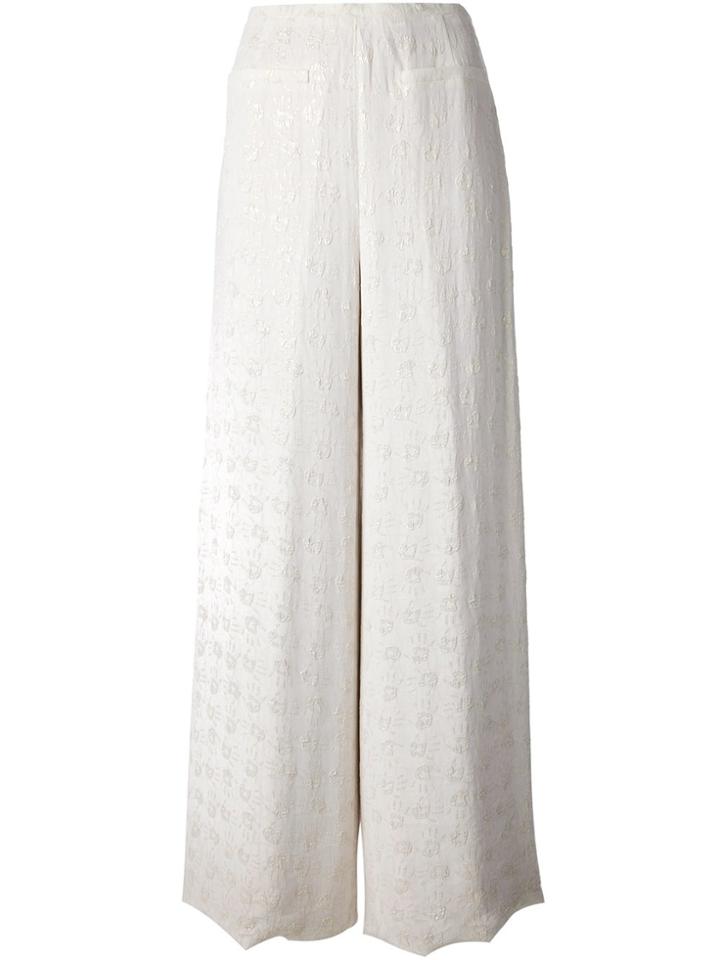 Jean Louis Scherrer Vintage Wide Leg Trousers - White