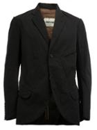 Ziggy Chen Notched Lapel Blazer, Men's, Size: 48, Black, Cotton/spandex/elastane/wool