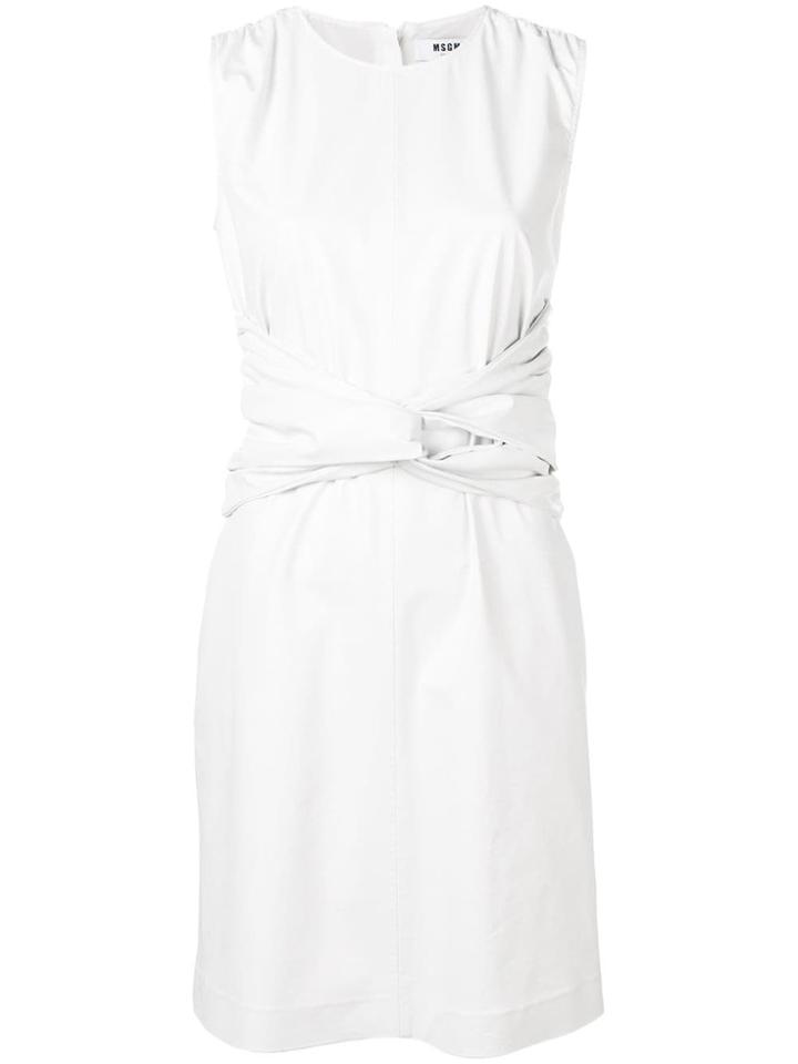 Msgm Short Knotted Dress - White