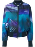 Y-3 Printed Bomber Jacket, Women's, Size: Medium, Blue, Polyester