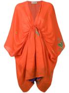 Gentry Portofino Embroidered Mini Kaftan Dress - Orange