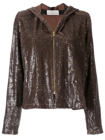 Juan Hernandez Daels Estribo Metallic Hoodie - Brown