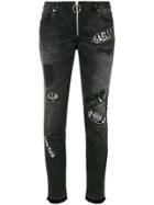 Gaelle Bonheur Logo Patch Skinny Jeans - Black