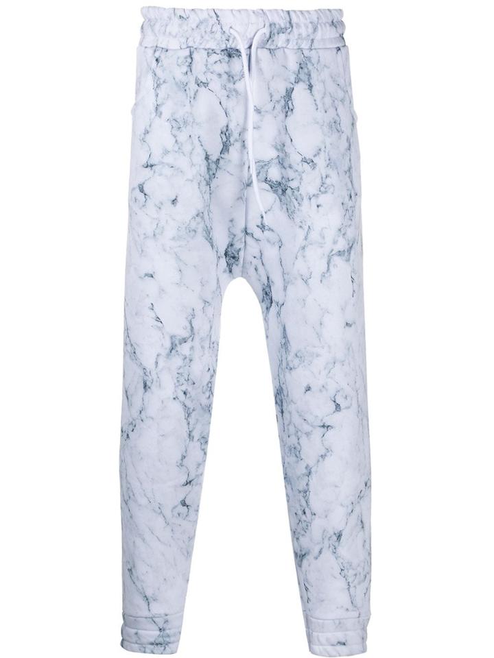 Family First Fsp1000 Marbled Print Track Pants - White